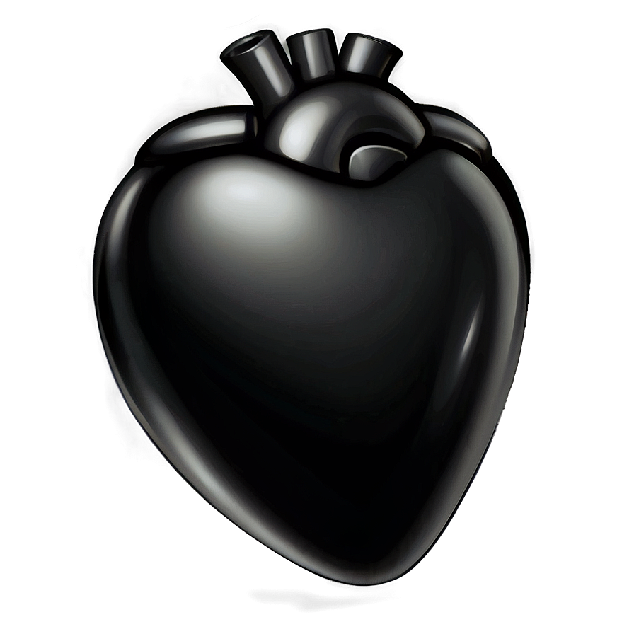 Heart Emoji Black Version Png 06262024 PNG