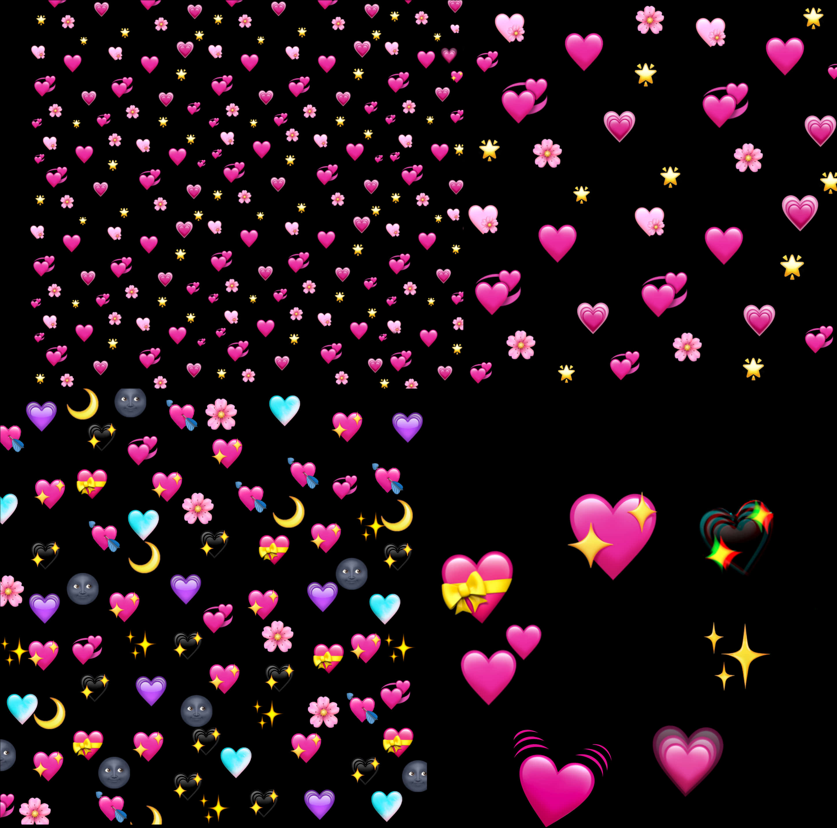 Heart Emoji Pattern Background PNG