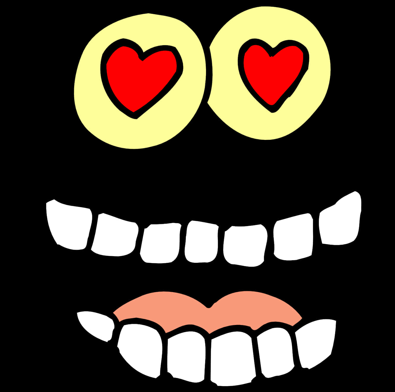 Heart Eyed Smiley Face Graphic PNG