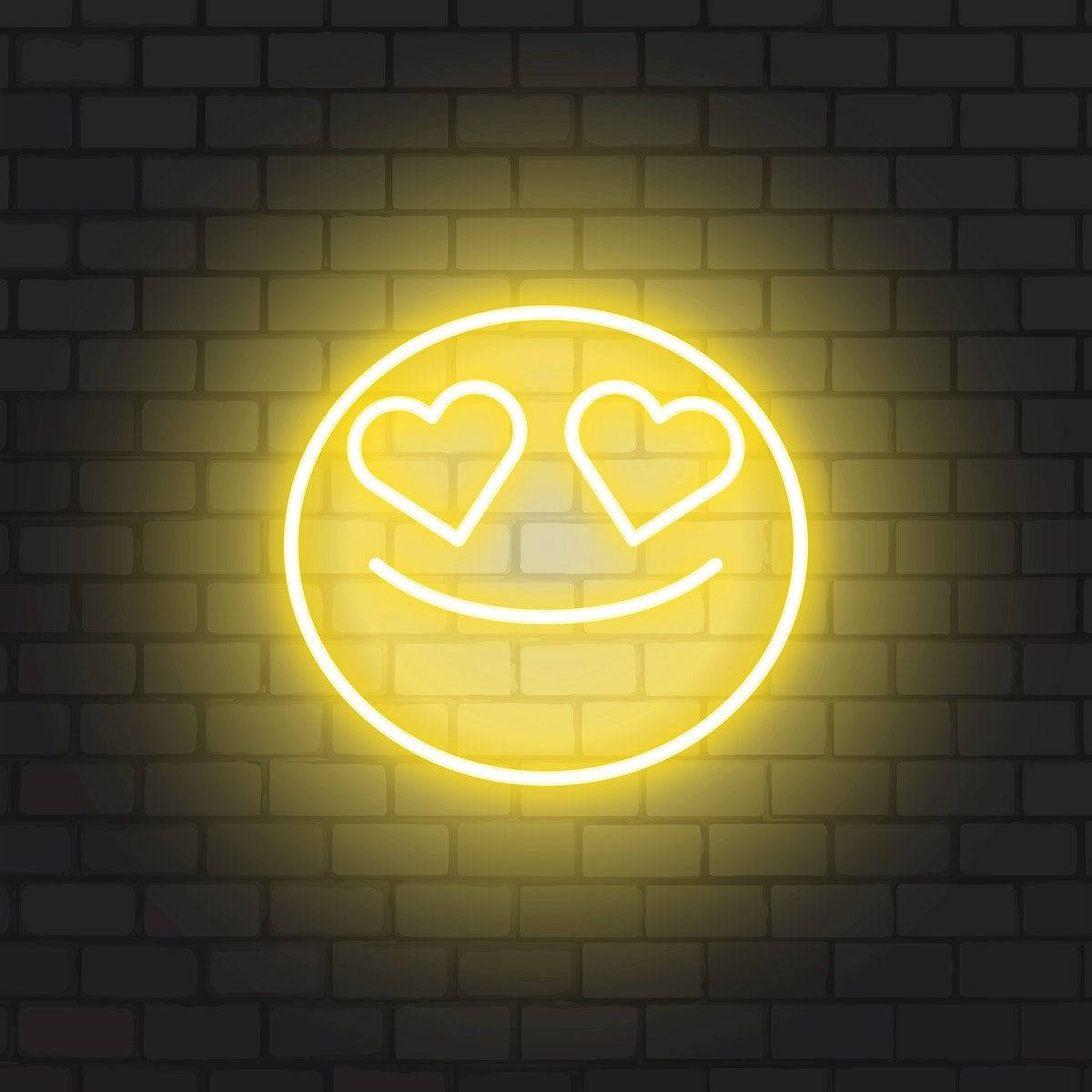 Hjerte Øjne Neon Smileyer Tapet Wallpaper