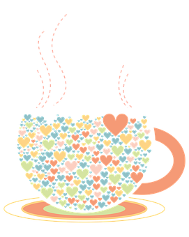 Heart Filled Coffee Cup PNG