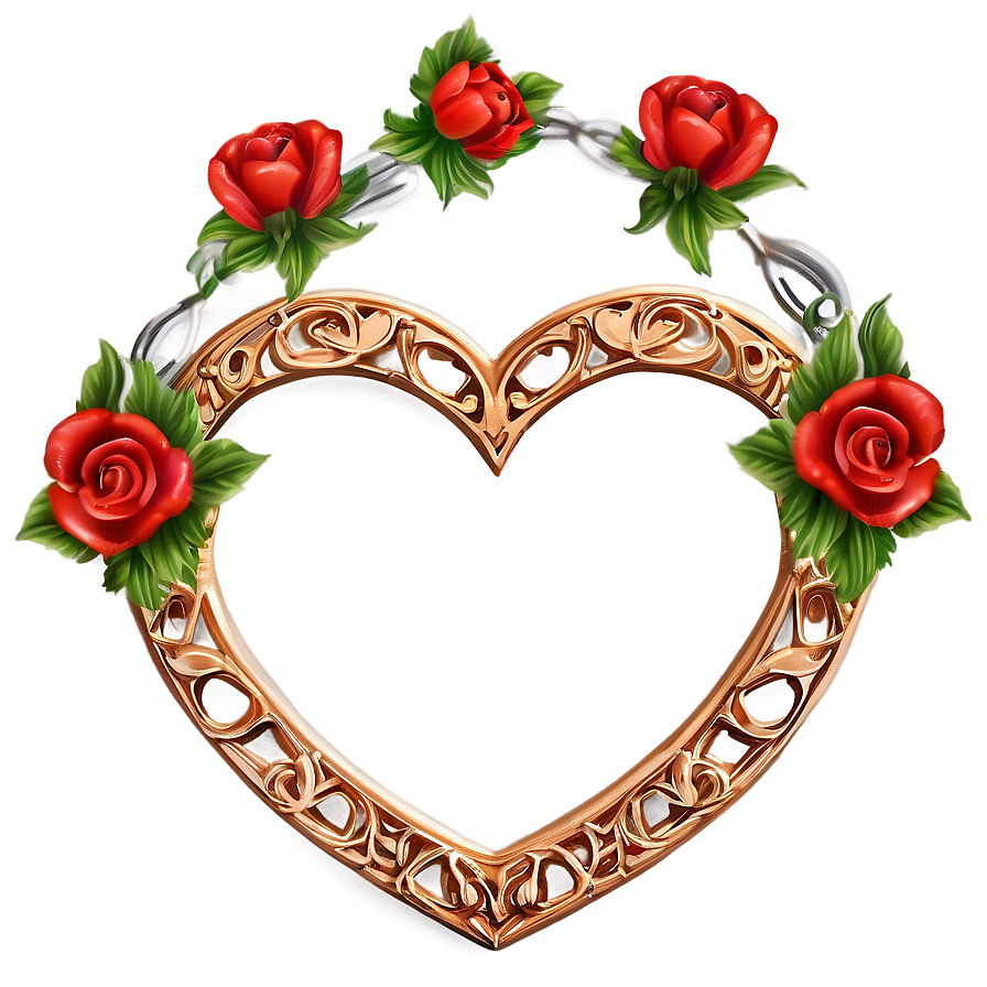 Download Heart Frame With Flowers Png 06122024 | Wallpapers.com