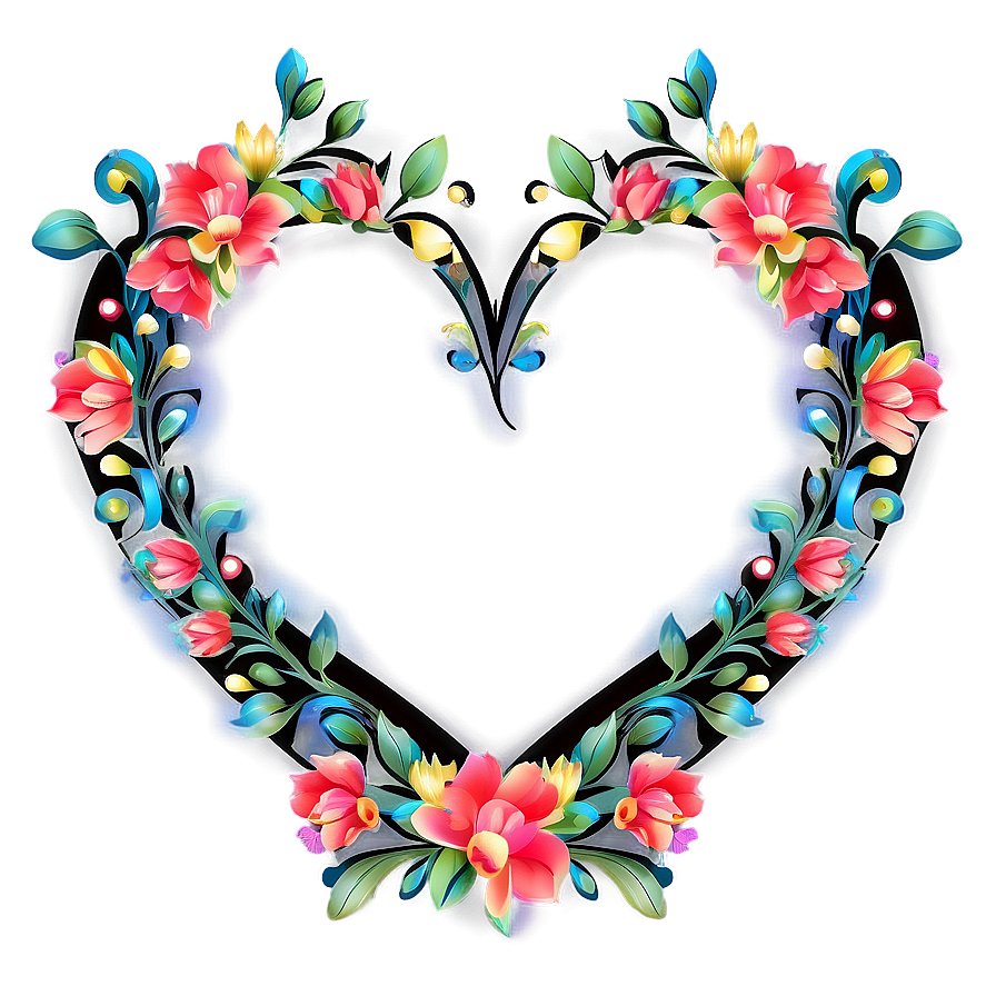 Heart Frame With Flowers Png 8 PNG