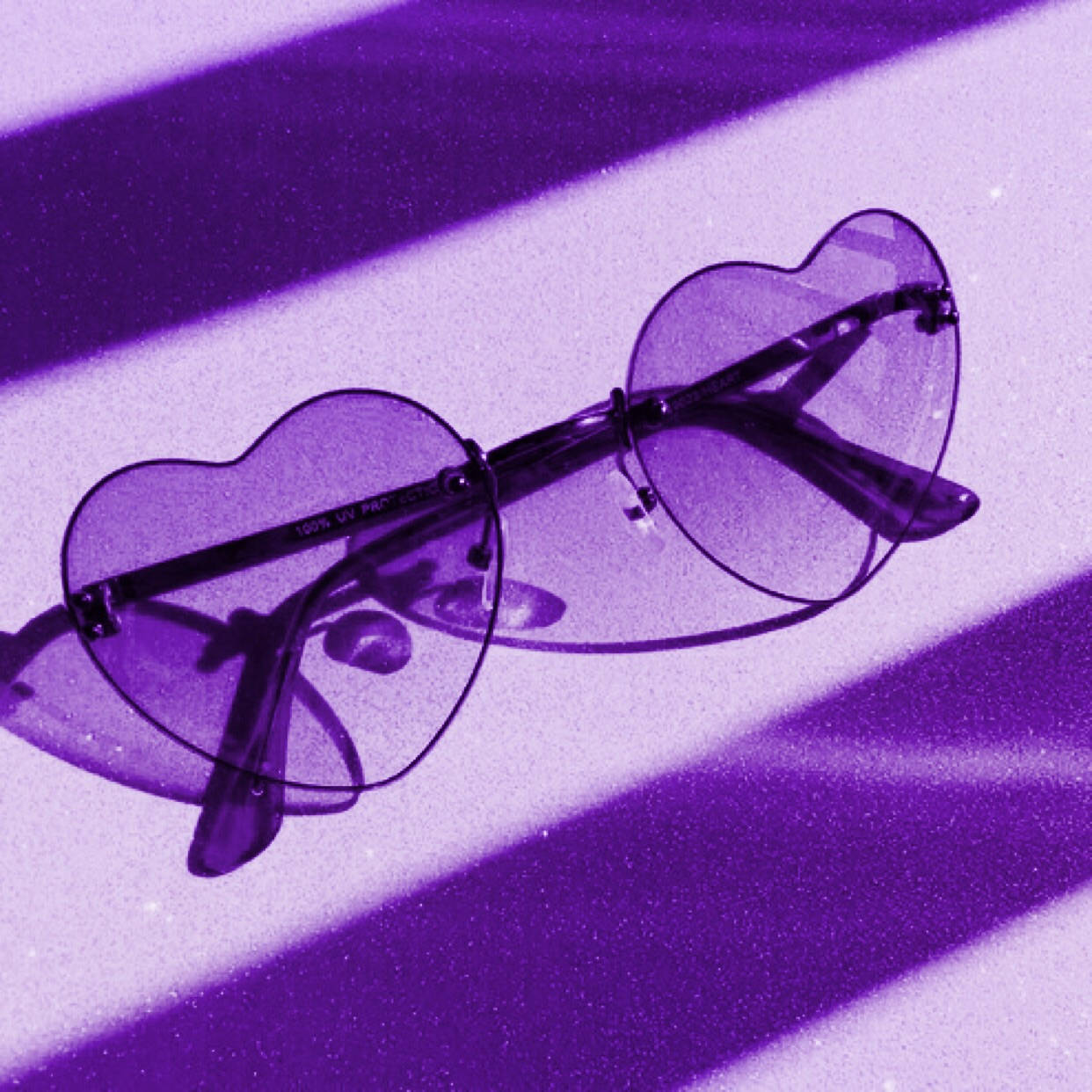 Download Heart Glasses Neon Purple Iphone Wallpaper | Wallpapers.com