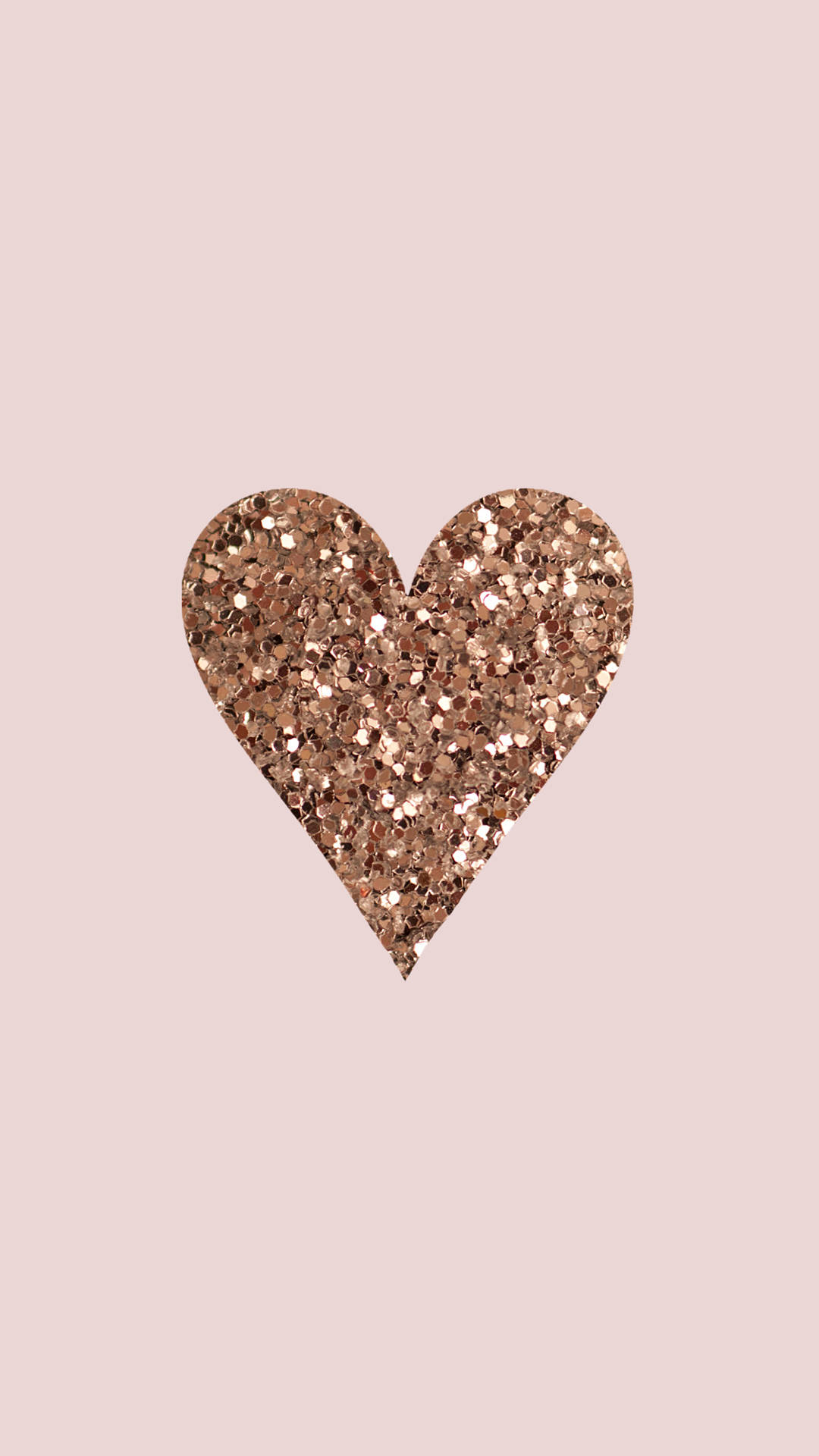 Heart Glitter Rose Gold Iphone Wallpaper