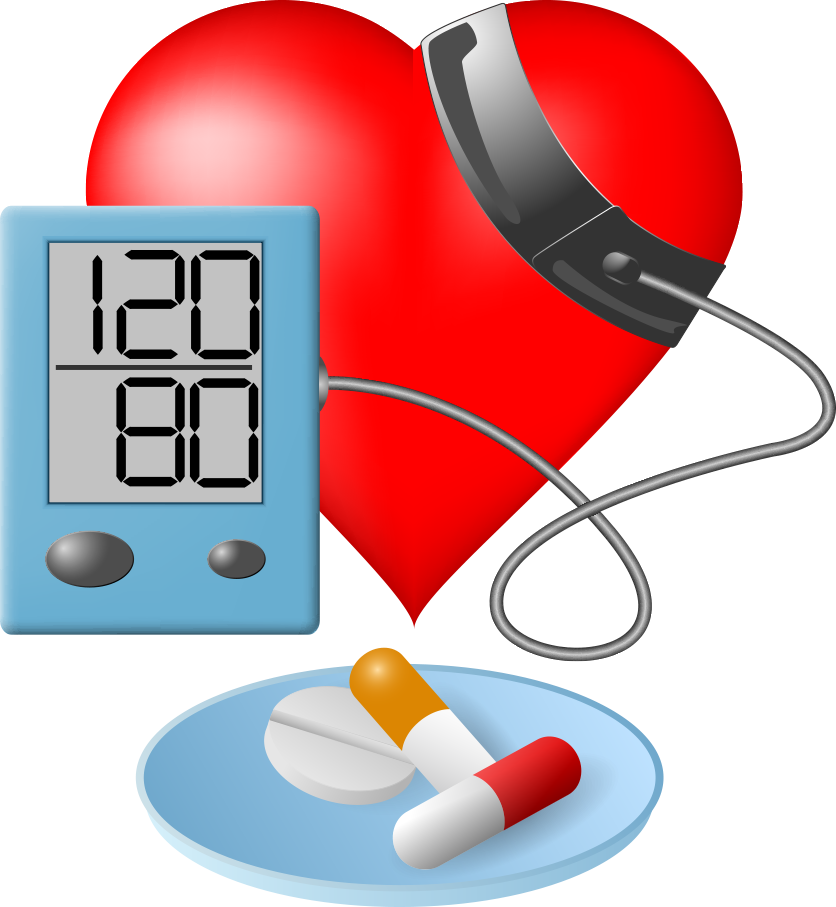 Heart Health Blood Pressure Monitorand Medication PNG