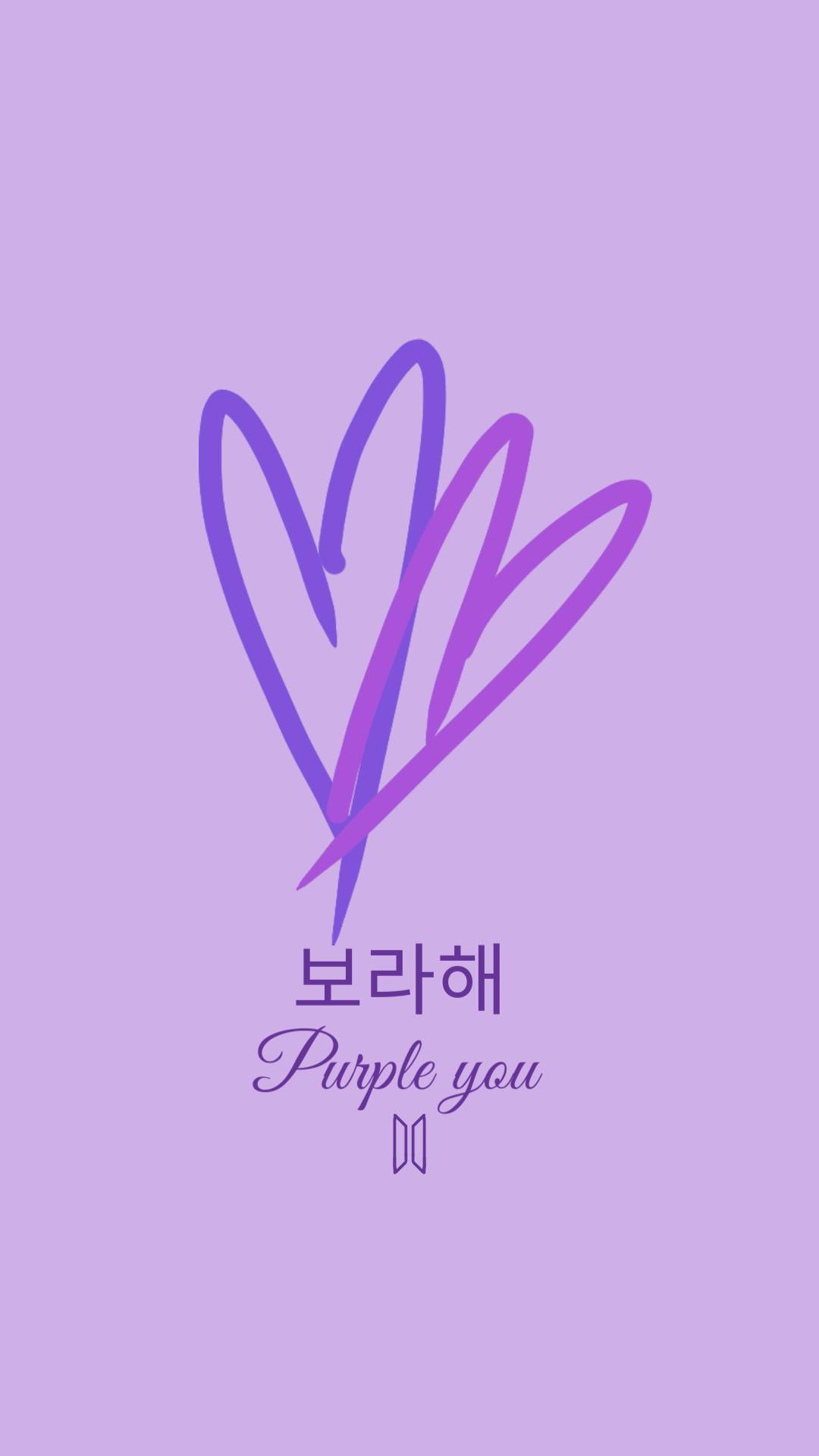 Heart Line Art I Purple You Background