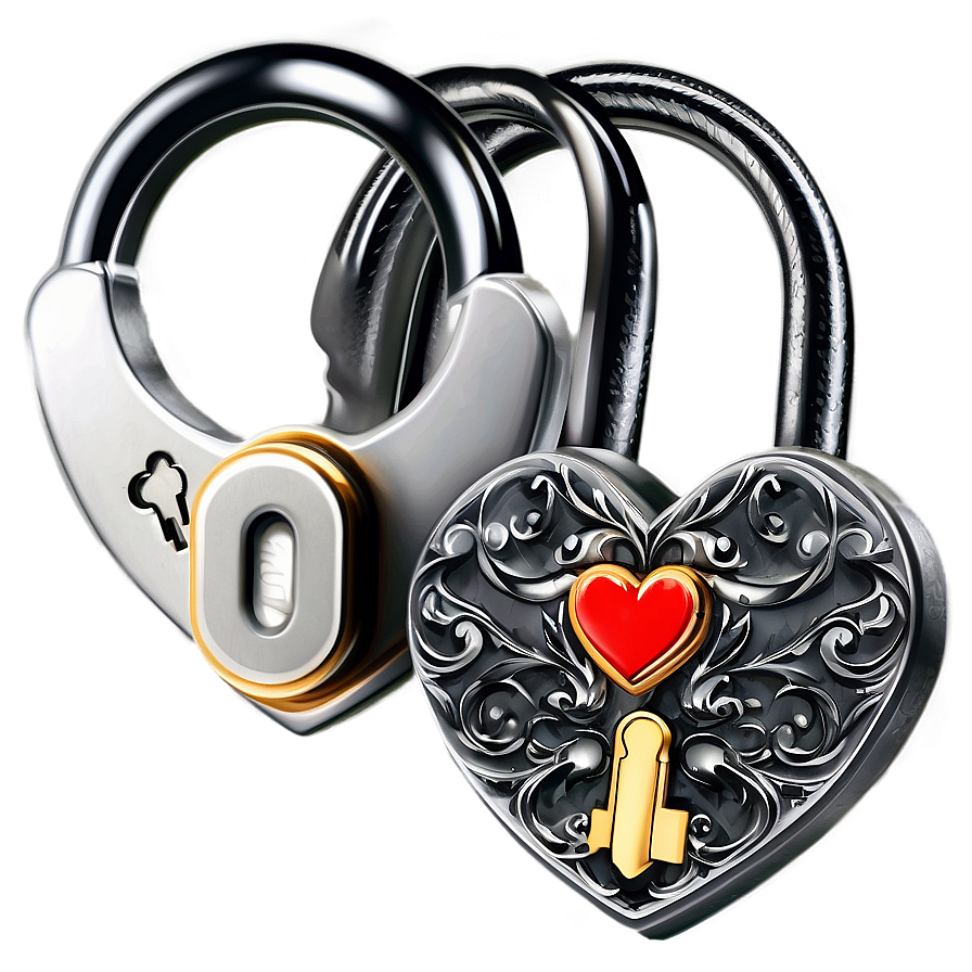 Heart Lock And Key Png B PNG