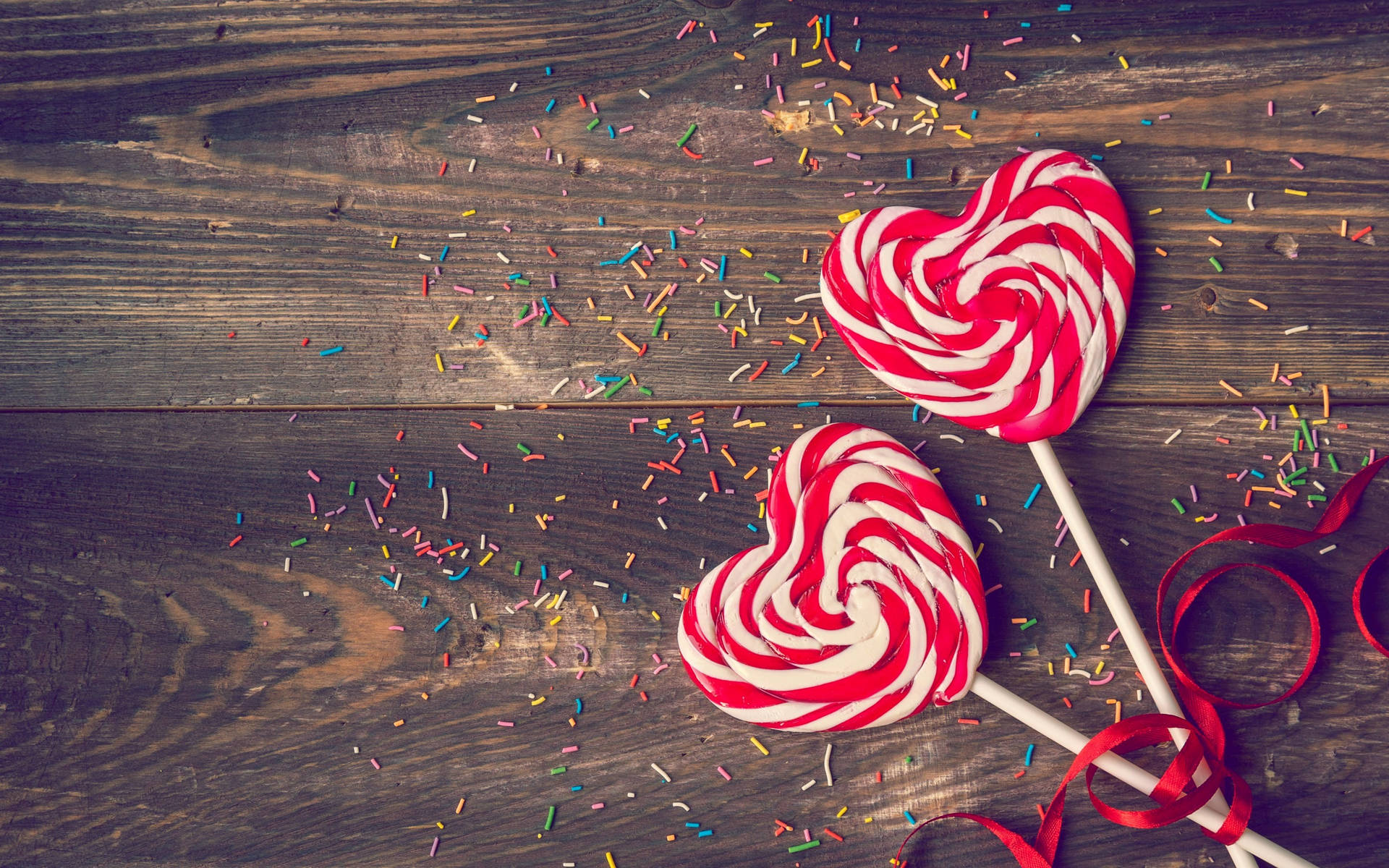 Heart Lollipop Candies Wallpaper
