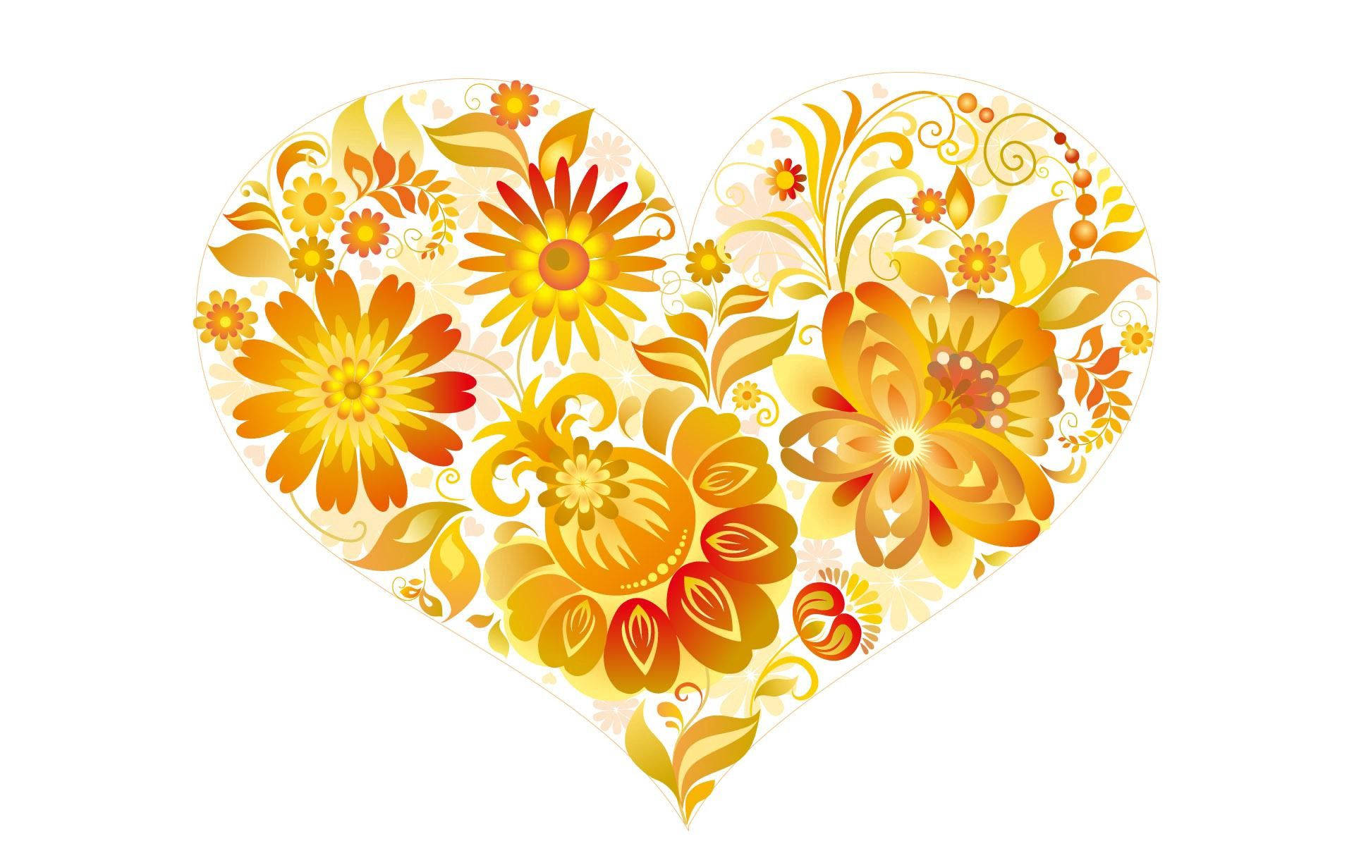Heart Made Of Yellow Flowers
