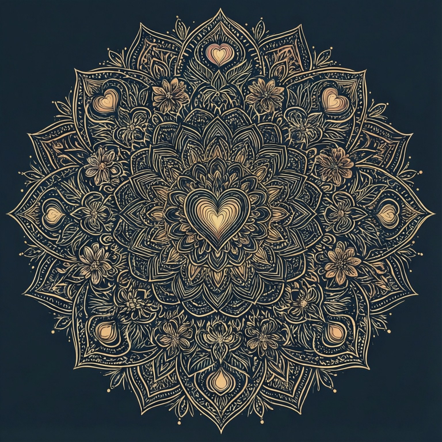 Hart Mandala Patroon Achtergronden