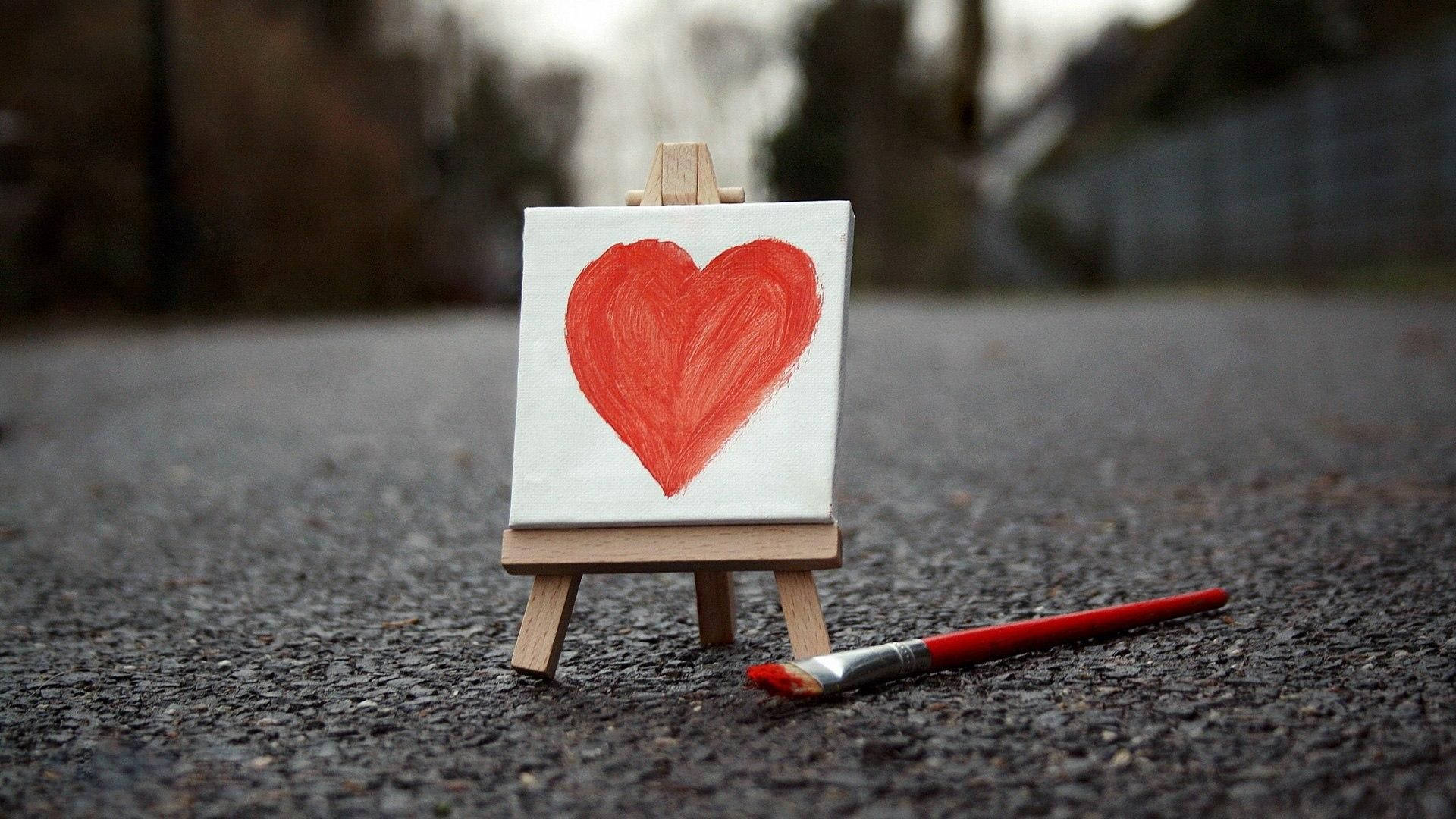 Heart On Canvas Love Art Wallpaper