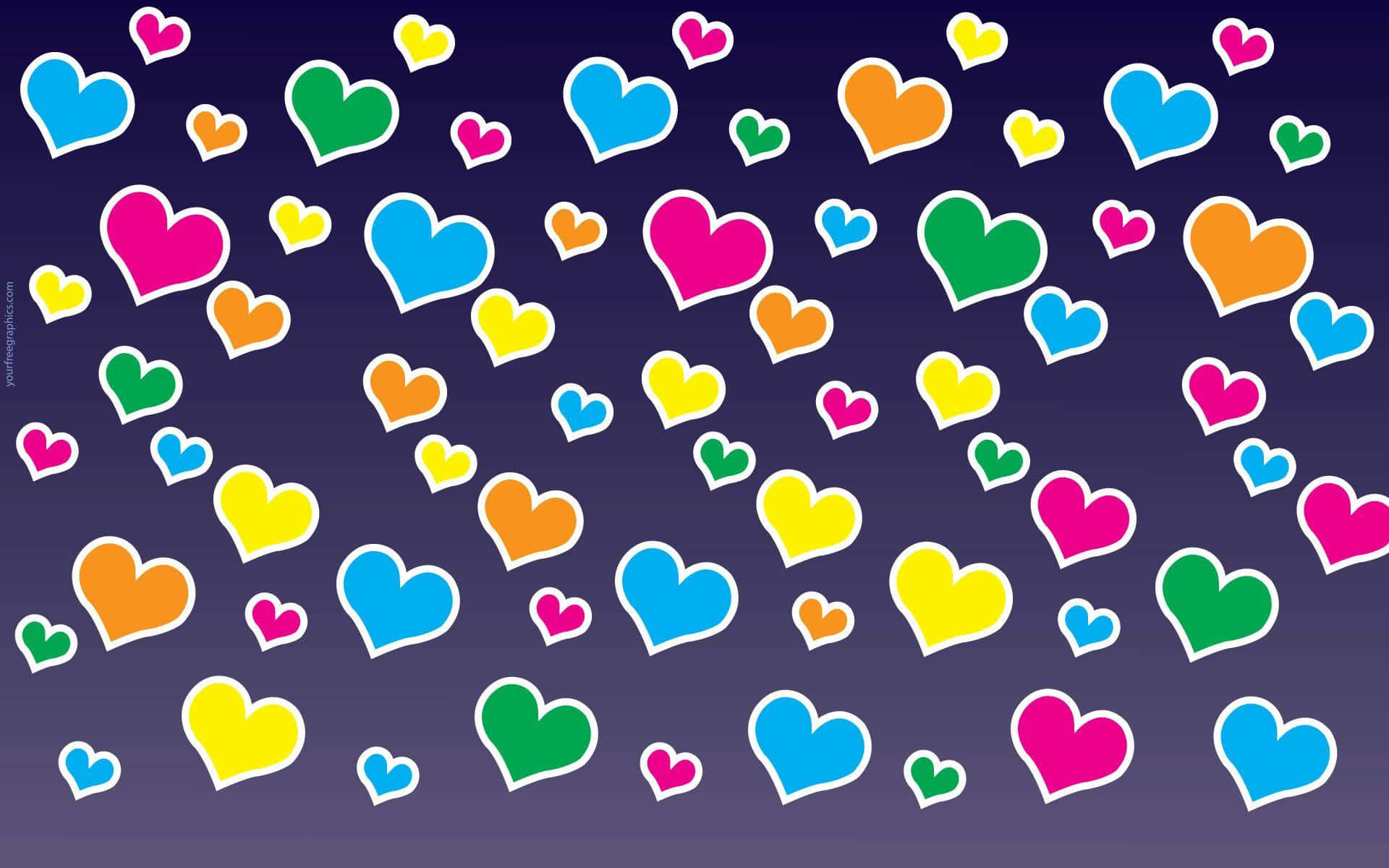 Colorful Heart Pattern Wallpaper Wallpaper