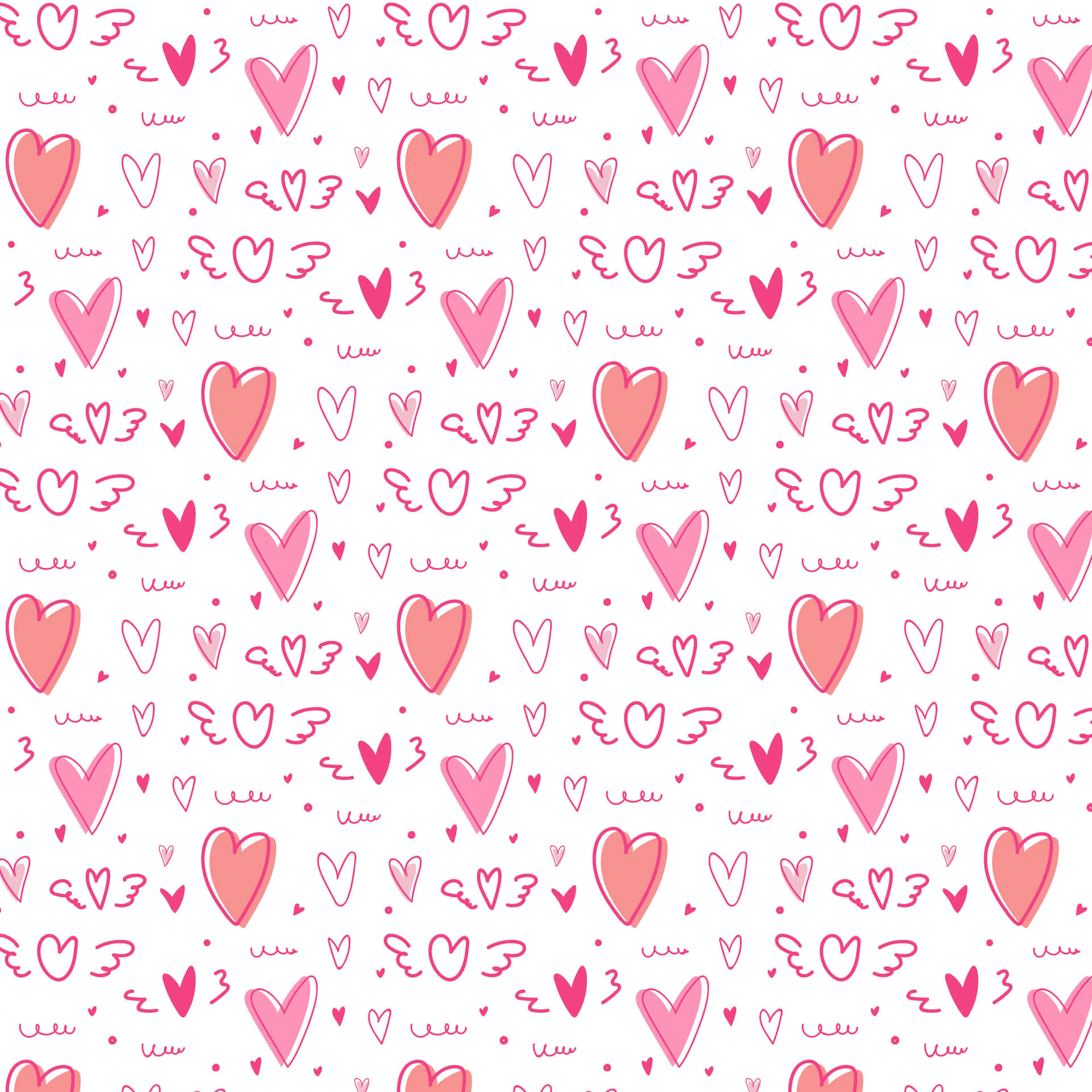 Lovely Heart Pattern Background Wallpaper