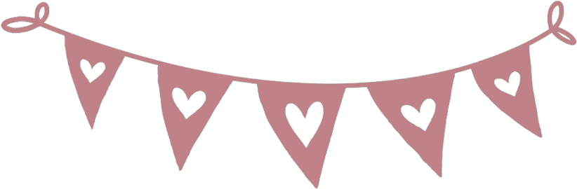 Heart Pattern Bunting Banner PNG