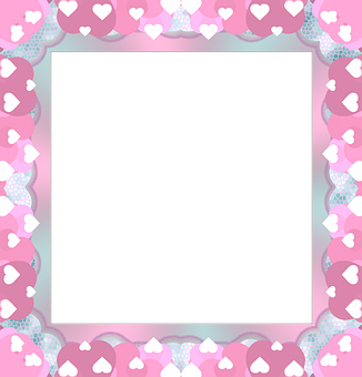 Heart Pattern Frame PNG