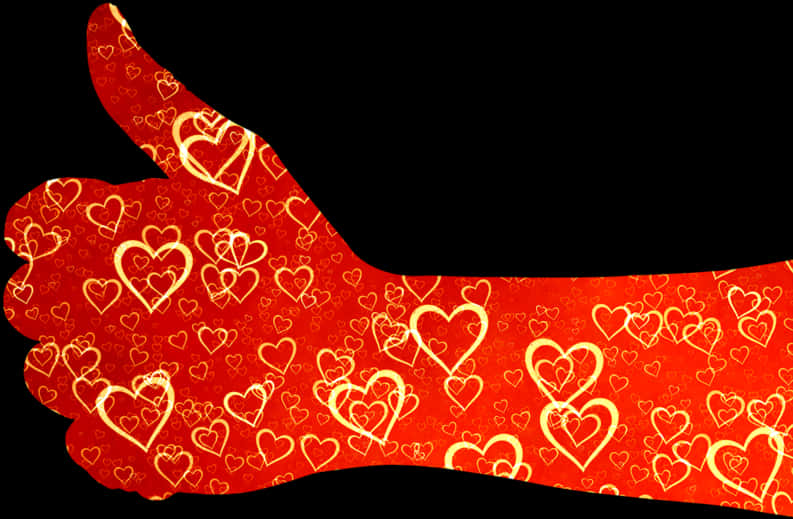 Heart Pattern Thumbs Up PNG