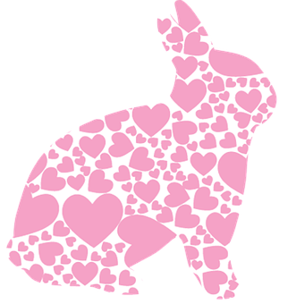 Heart Patterned Bunny Silhouette PNG