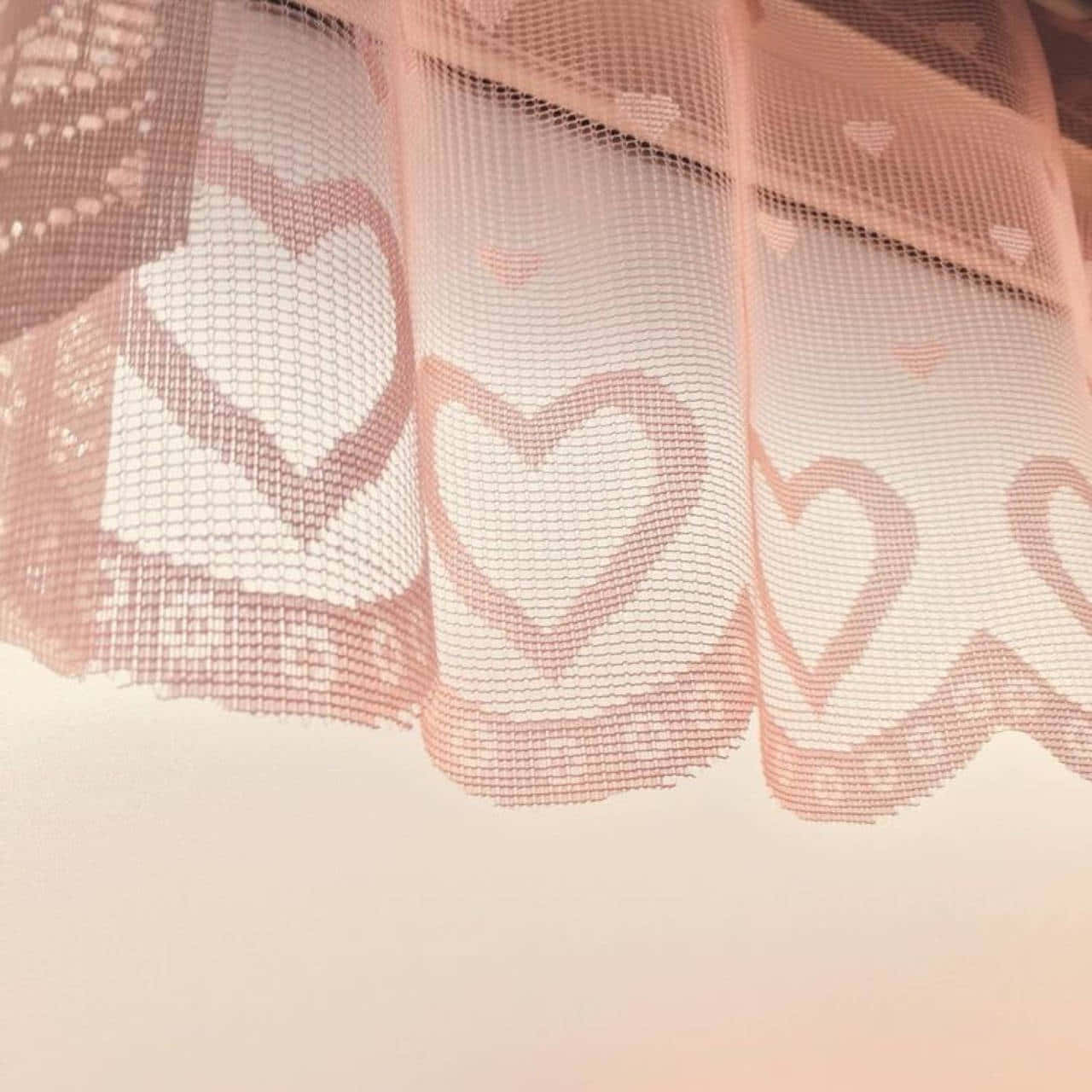 Heart Patterned Curtain Glow Wallpaper