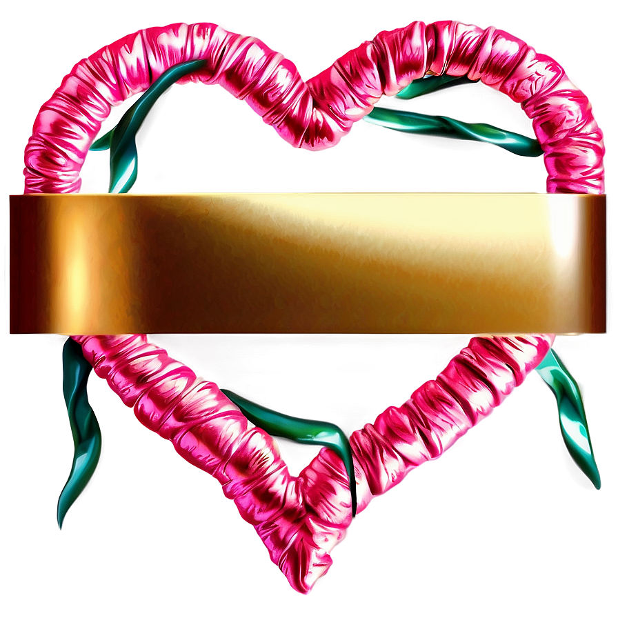 Heart Ribbon Banner Png D PNG