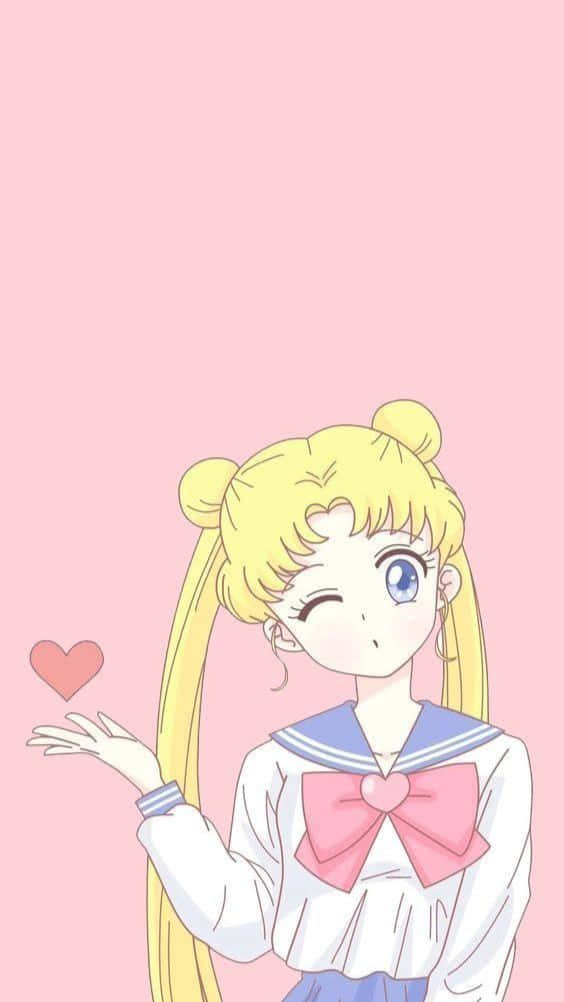 Fondode Pantalla De Sailor Moon Con Corazón. Fondo de pantalla