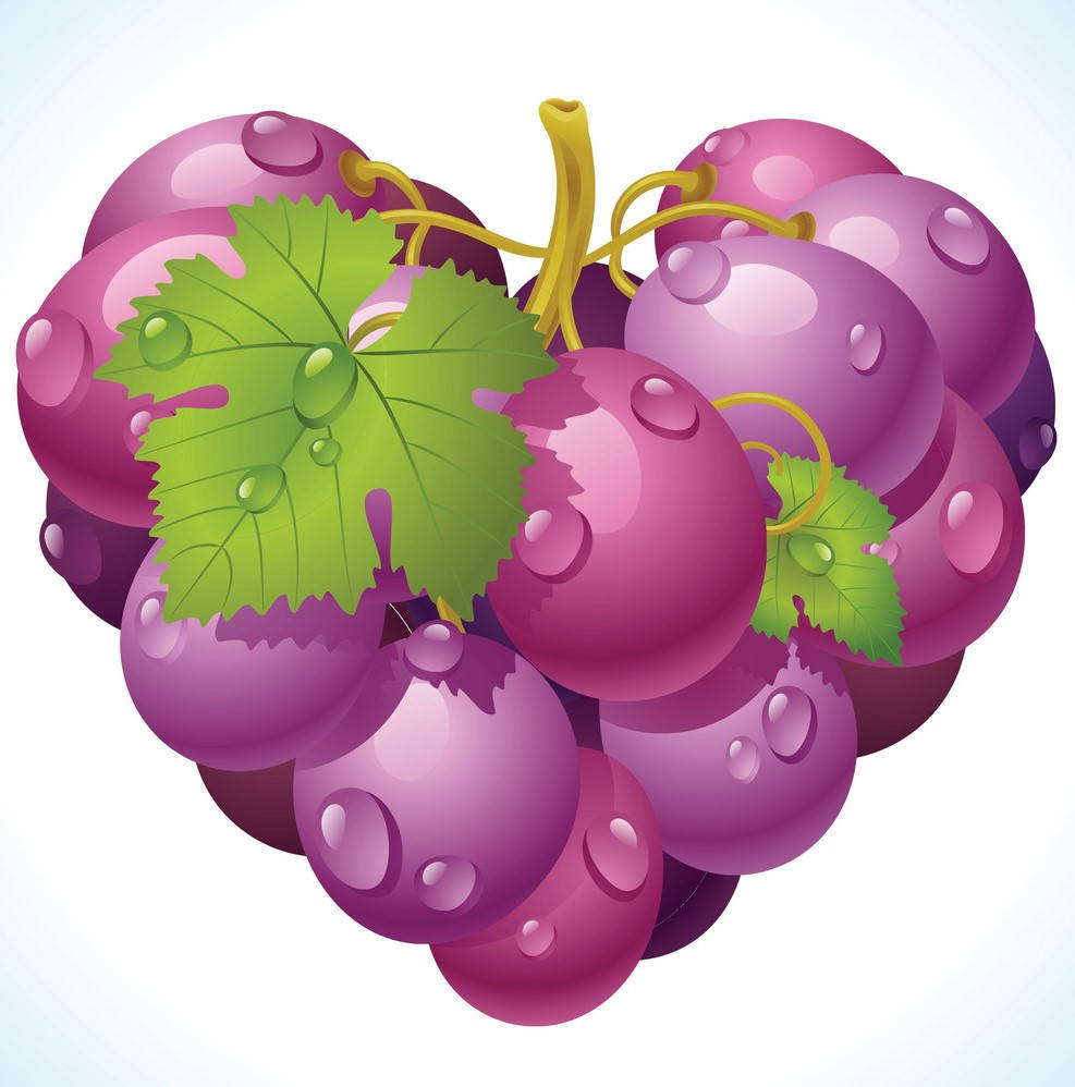 Hjerte Shape Grape Art Wallpaper