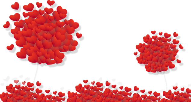 Heart Shaped Balloons Graphic PNG