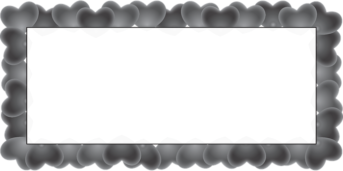 Heart Shaped Blackand White Frame PNG