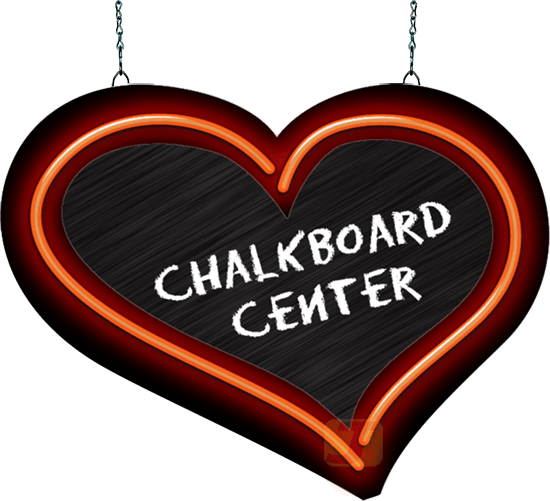 Heart Shaped Chalkboard Sign PNG