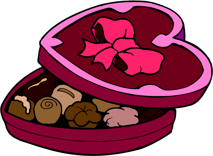 Heart Shaped Chocolate Box Illustration PNG
