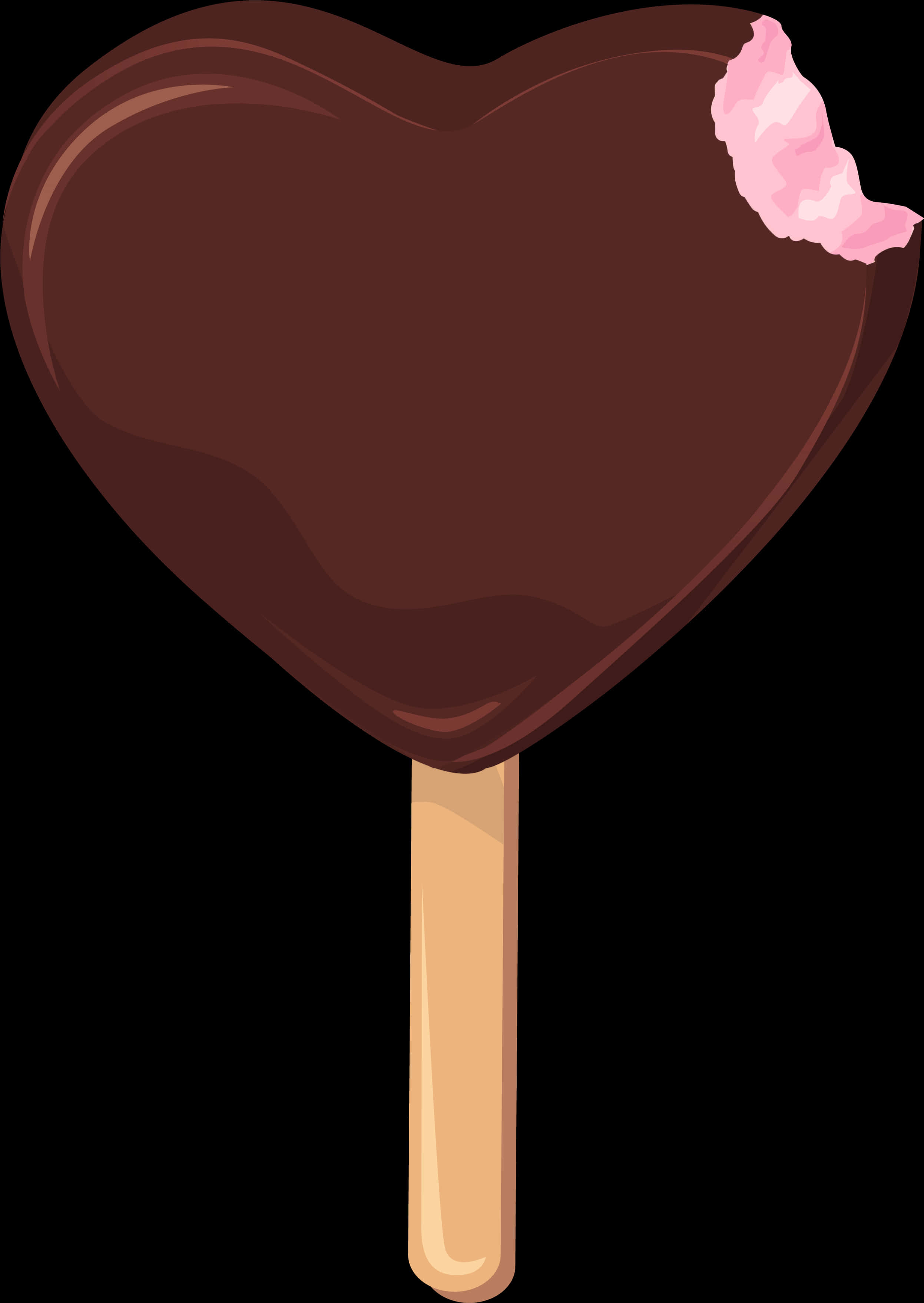 Heart Shaped Chocolate Ice Cream Popsicle Clipart PNG