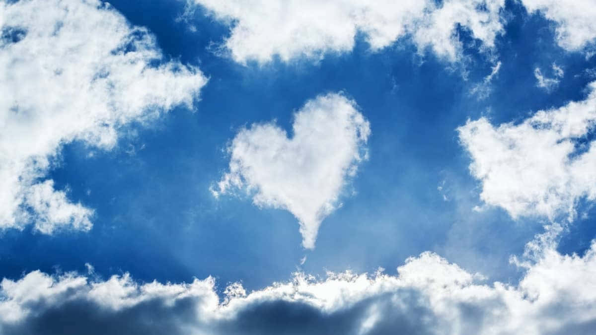 Heart Shaped Cloud In Blue Sky Wallpaper