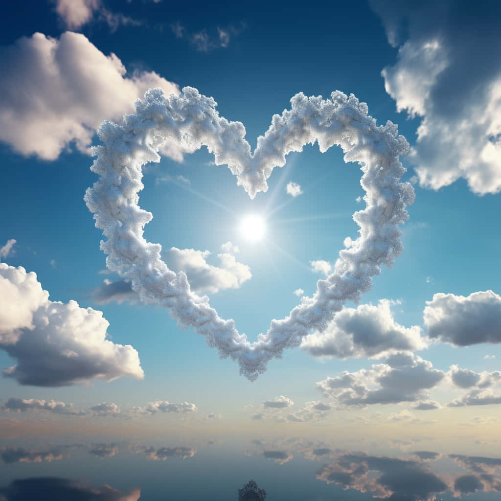 Heart Shaped Cloud With Sunshine Wallpaper