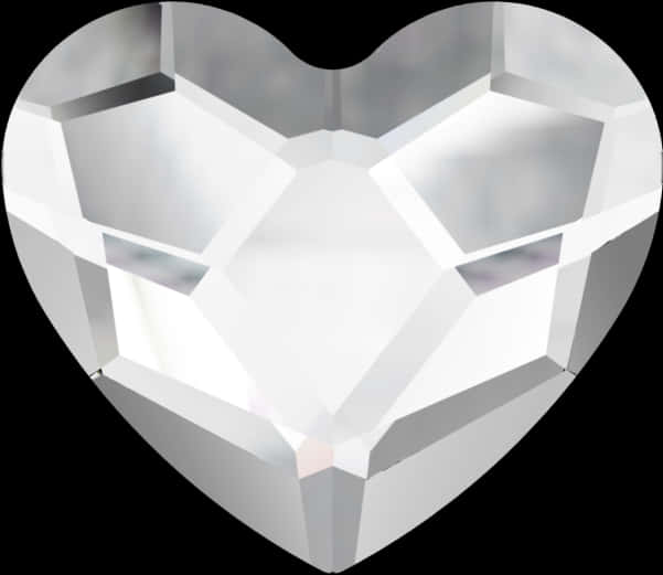 Heart Shaped Crystal Facet Design PNG