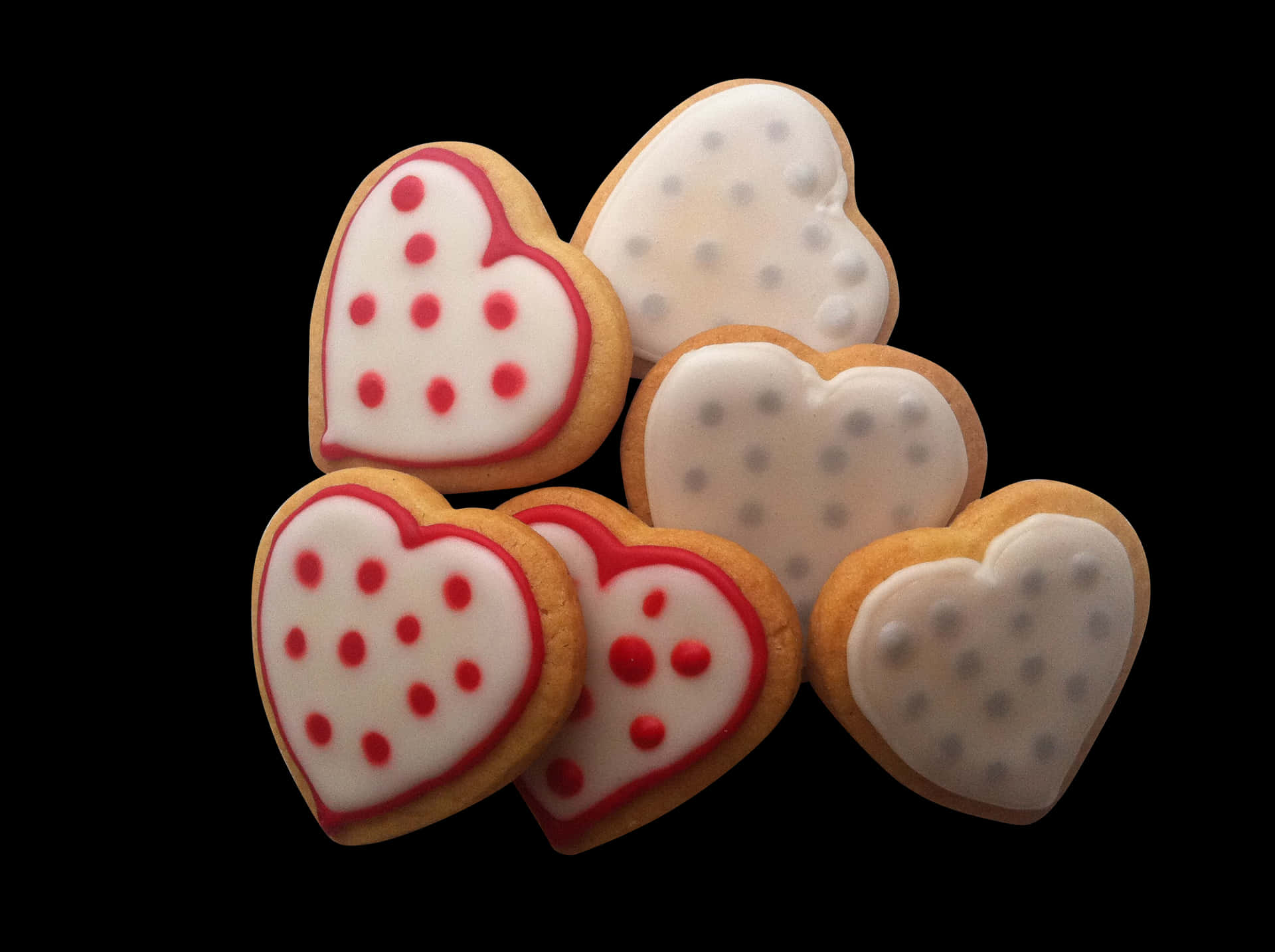 Heart Shaped Decorated Cookies PNG