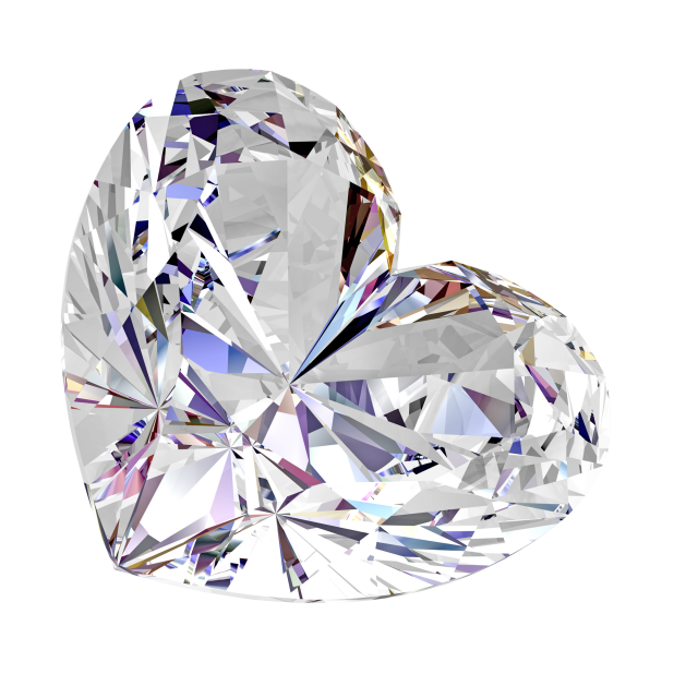 Heart Shaped Diamond Sparkle PNG