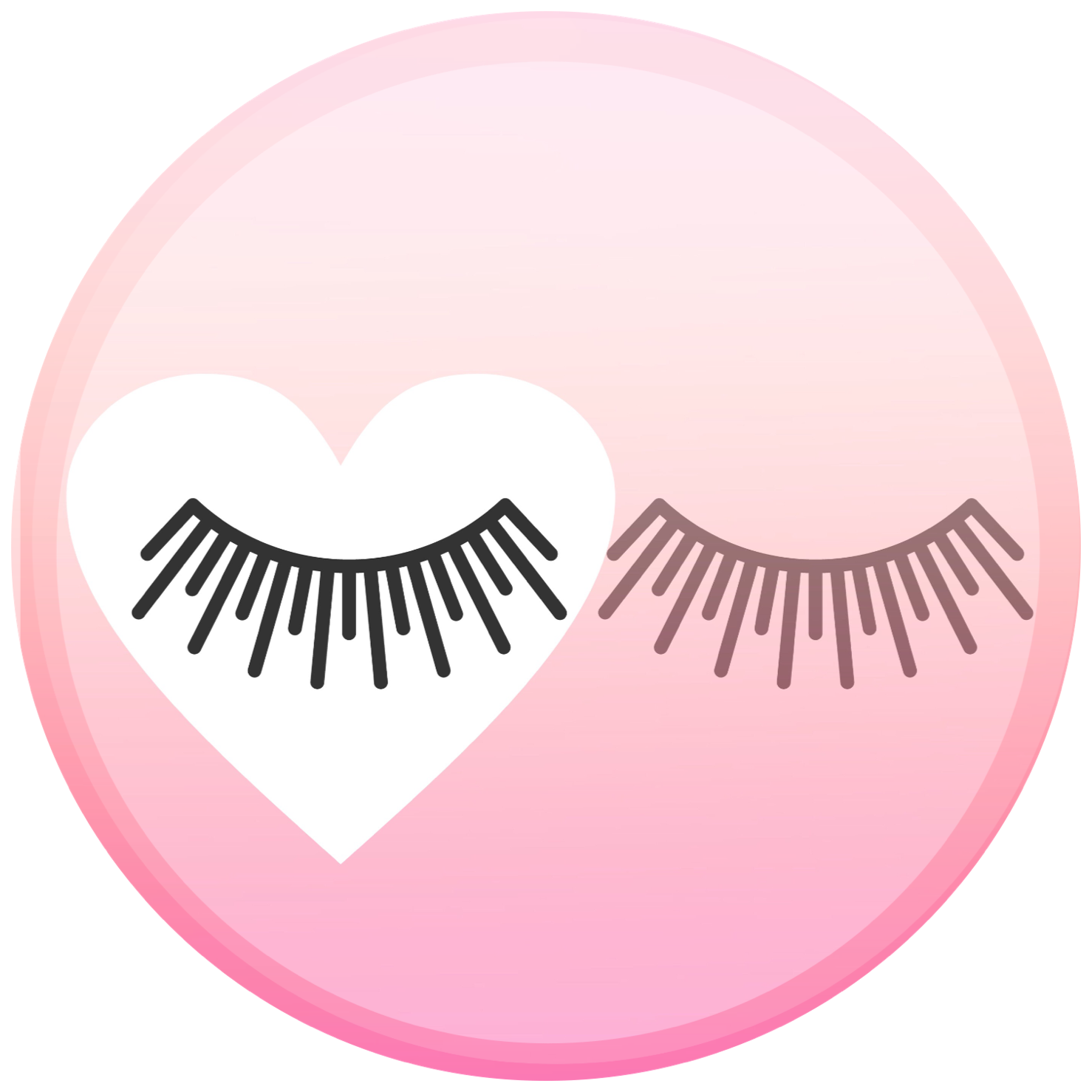 Heart Shaped Eyelashes Icon PNG