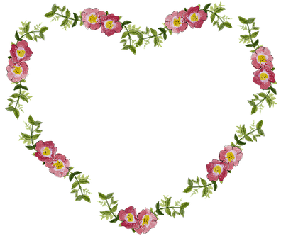 Heart Shaped Floral Frame PNG