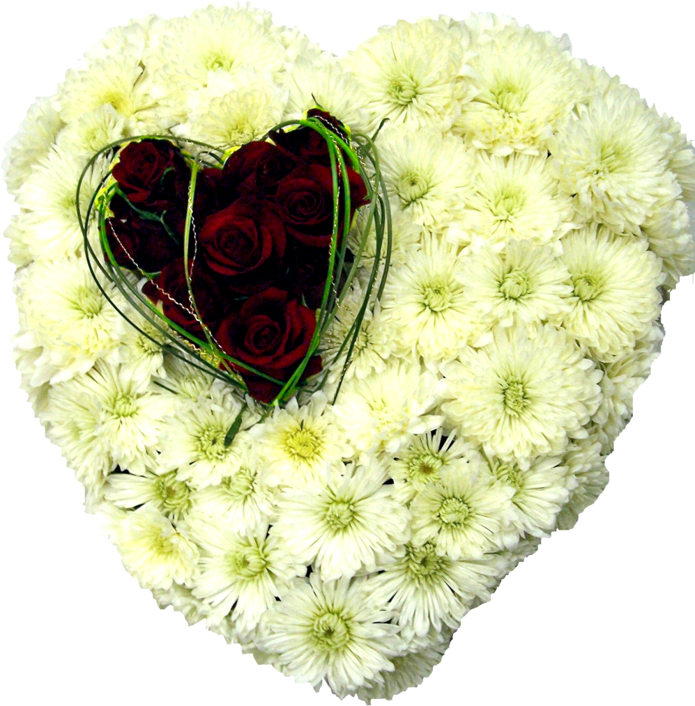 Heart Shaped Floral Tribute Funeral PNG