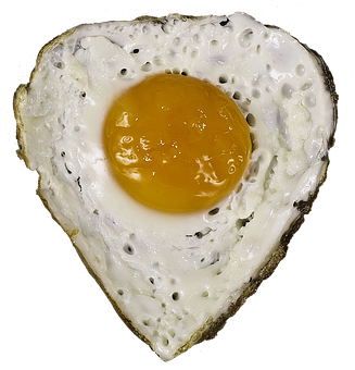 Heart Shaped Fried Eggon Black Background PNG