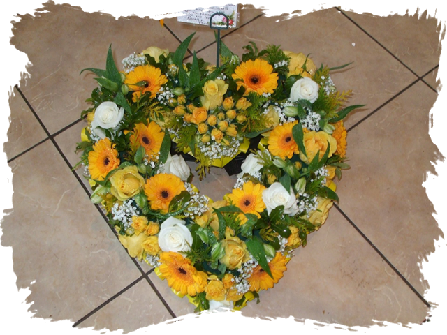 Heart Shaped Funeral Wreath PNG