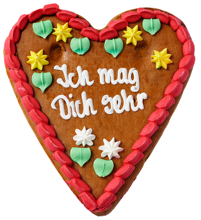 Heart Shaped Gingerbread With Message PNG