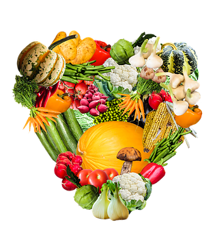 Heart Shaped Healthy Vegetables PNG