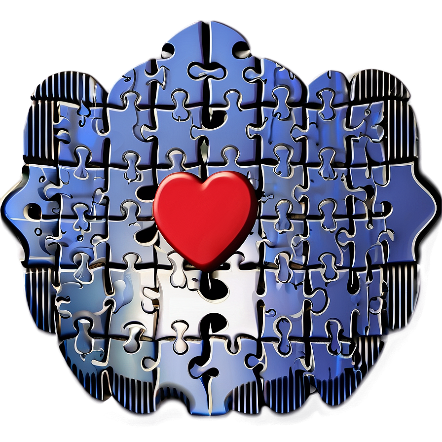 Heart Shaped Jigsaw Png 06112024 PNG