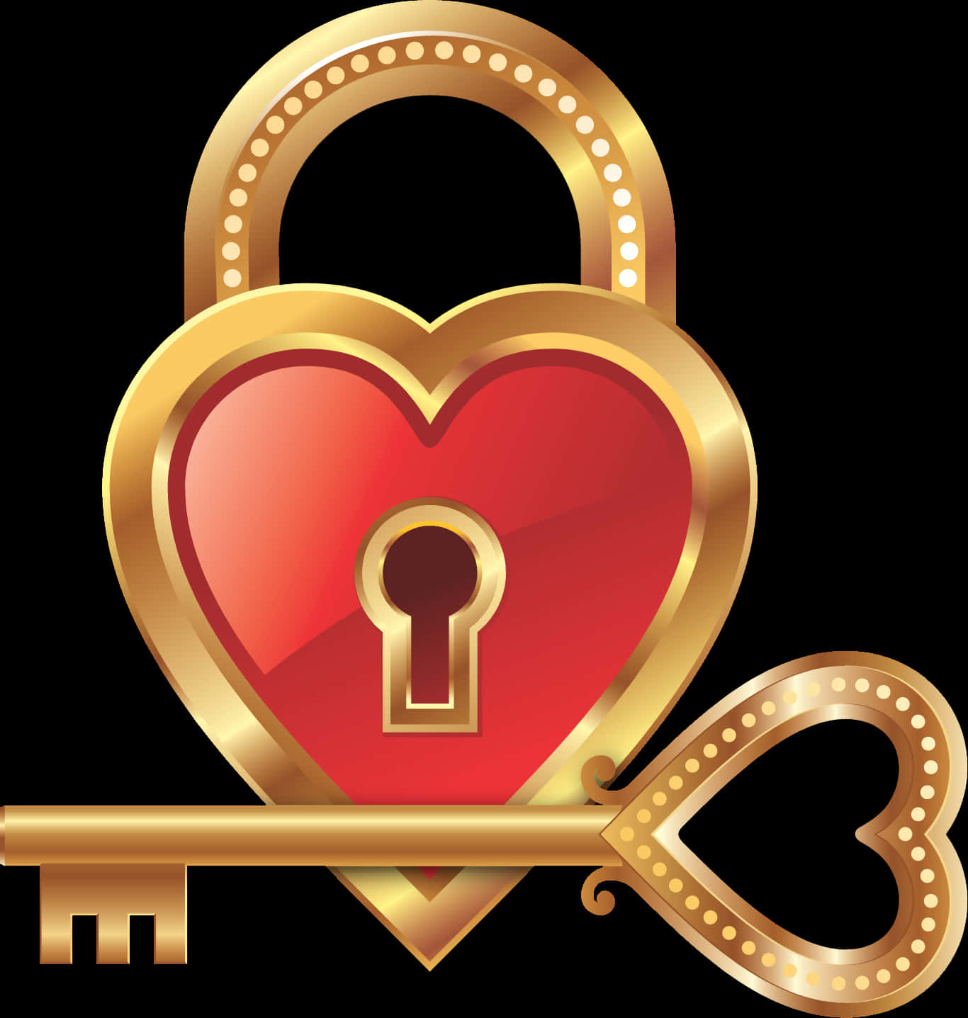 Heart Shaped Lockand Key PNG