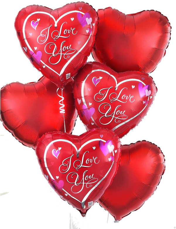 Heart Shaped Love Balloons PNG