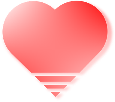 Heart Shaped Love Bulb Vector PNG