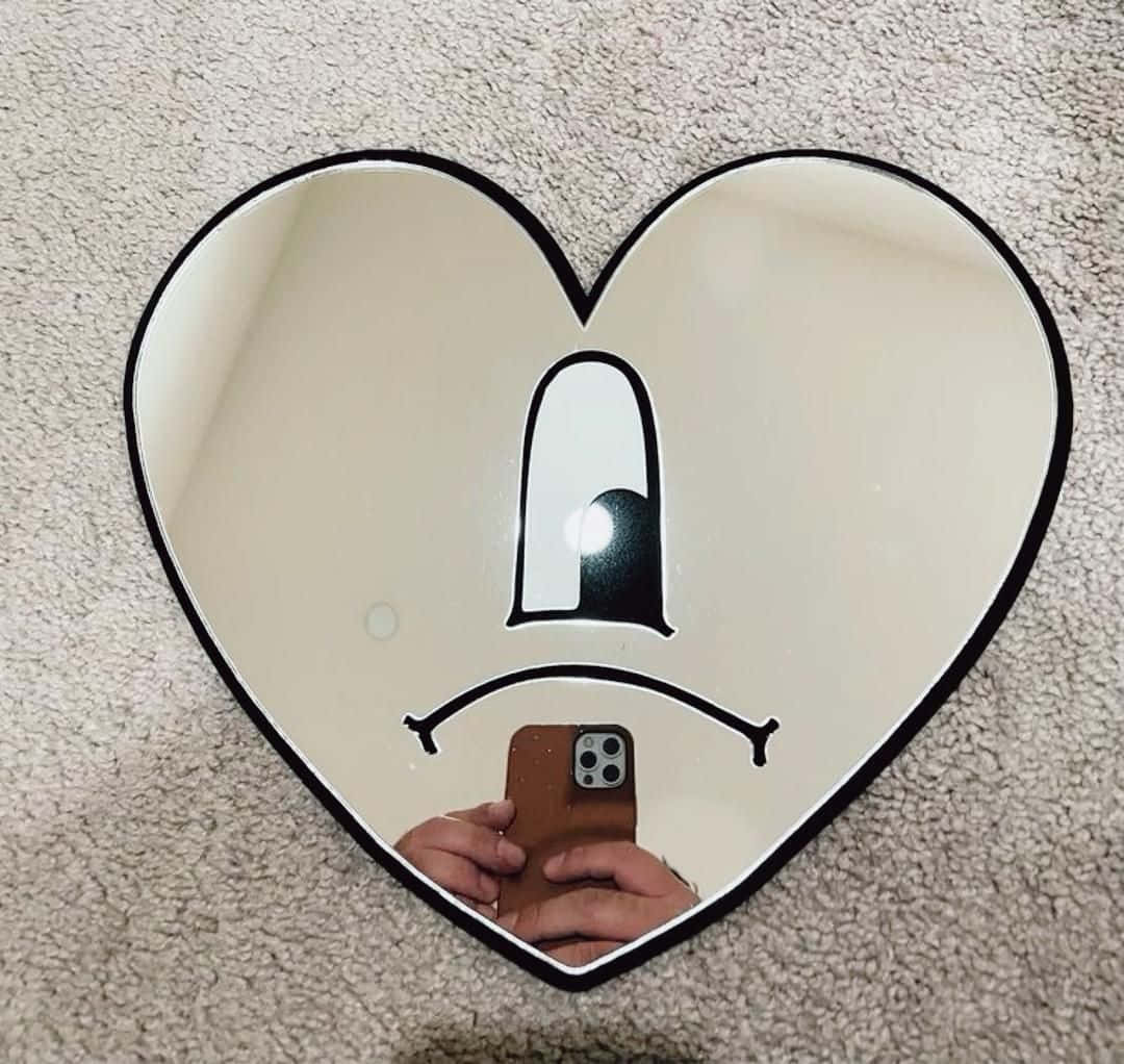 Heart Shaped Mirrorwith Reflection Wallpaper