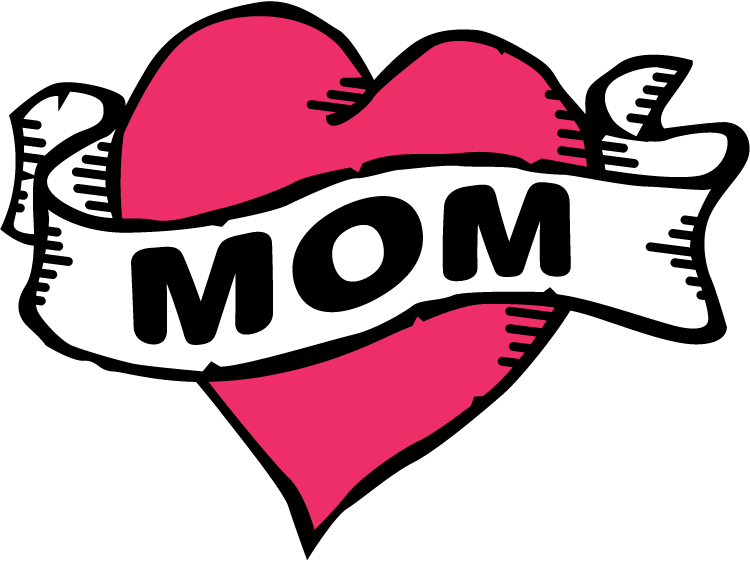 Heart Shaped Mom Tattoo Design PNG
