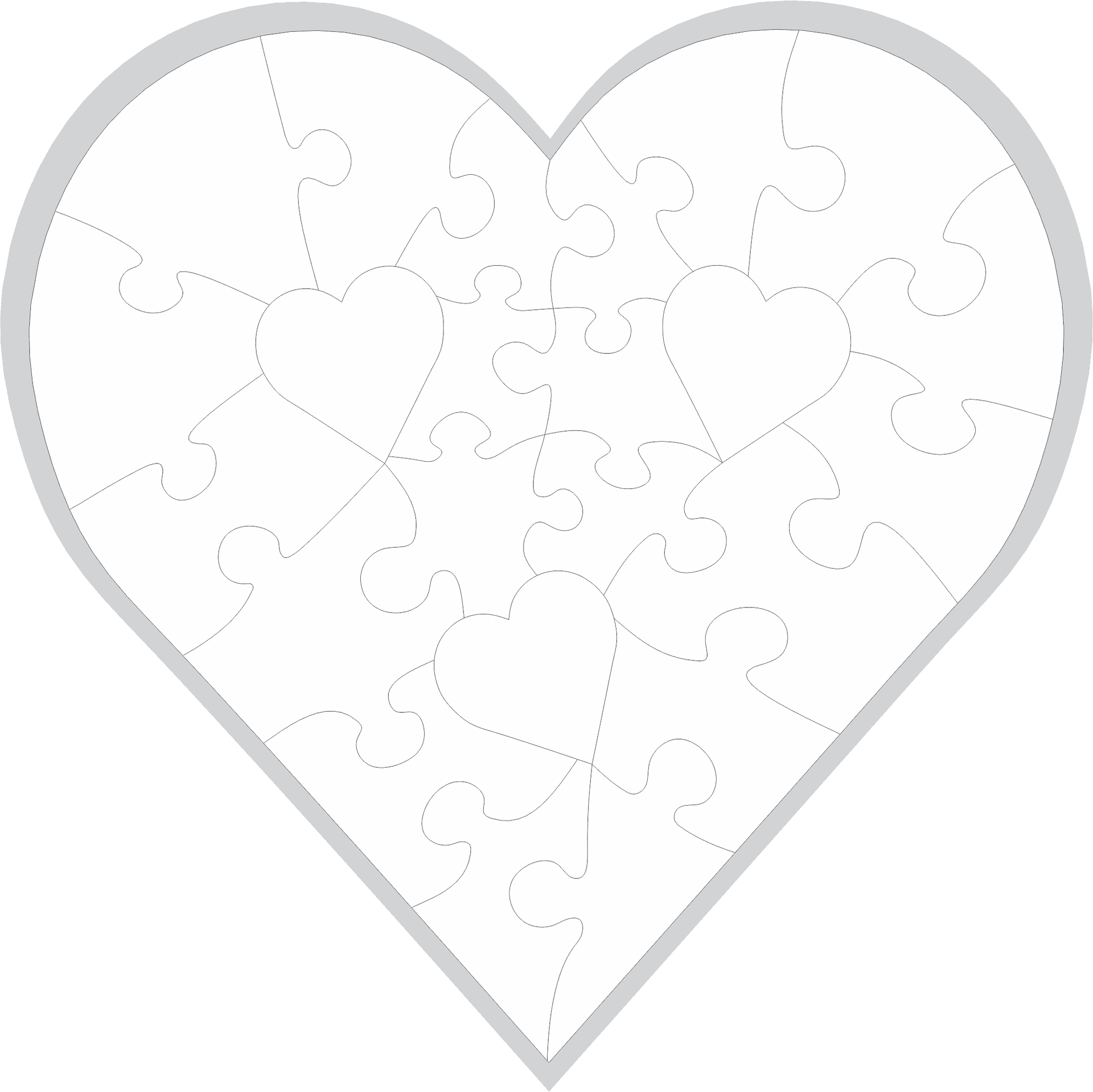 Heart Shaped Puzzle Graphic PNG